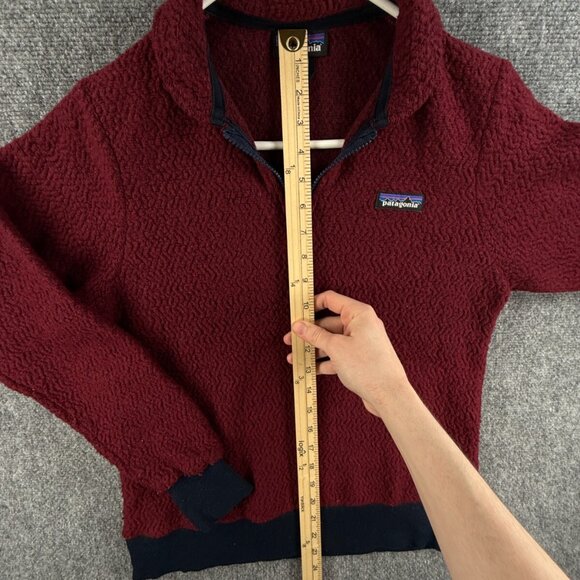Patagonia Wool Polyester Blend Fleece Jacket Small Red 1/4 Zip Logo Woolyester - Picture 4 of 14